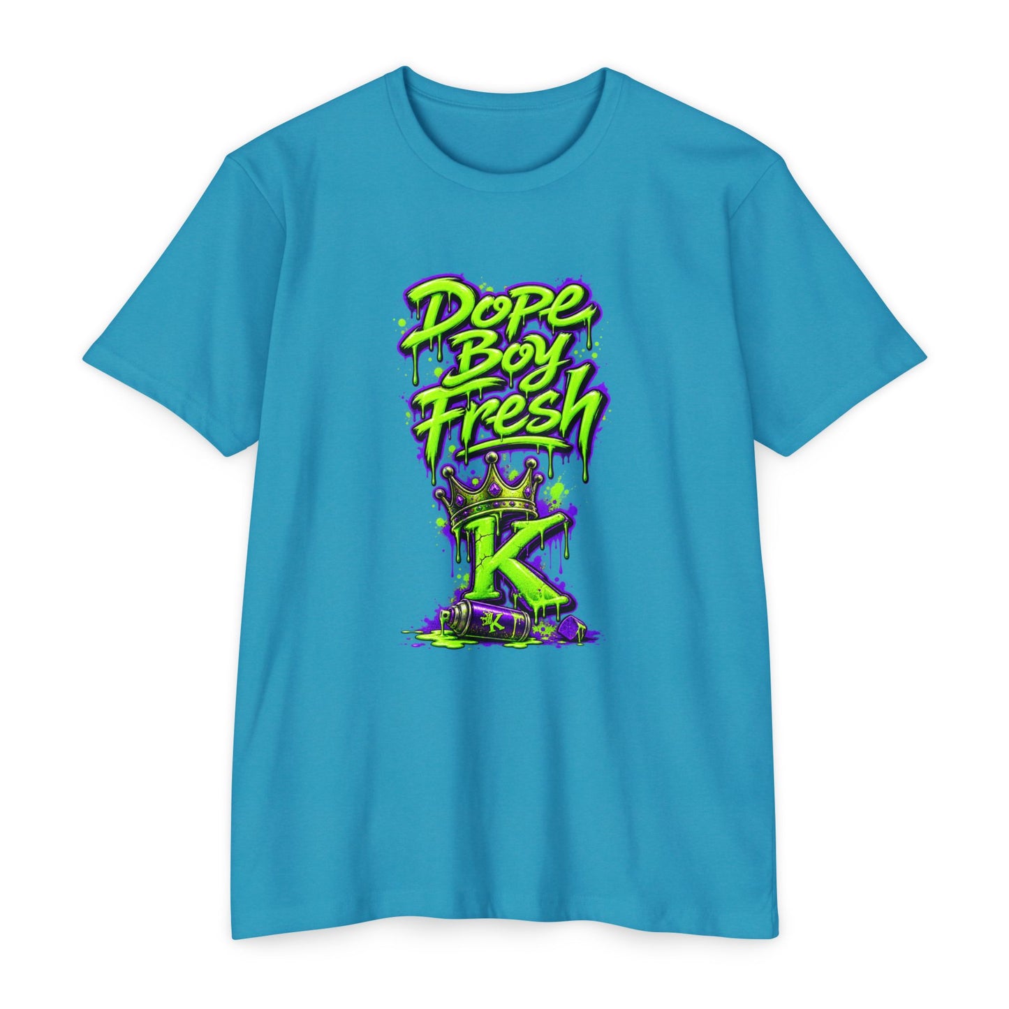 KHUSHI Dope Boy Fresh Graphic T-Shirt — Neon Crown K Streetwear Tee
