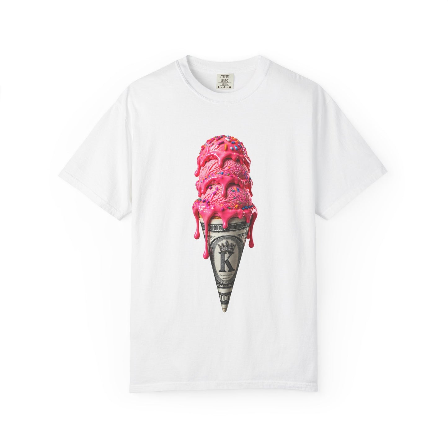 KHUSHI C.R.E.A.M  Graphic T-Shirt — Melting Pink Scoop Design