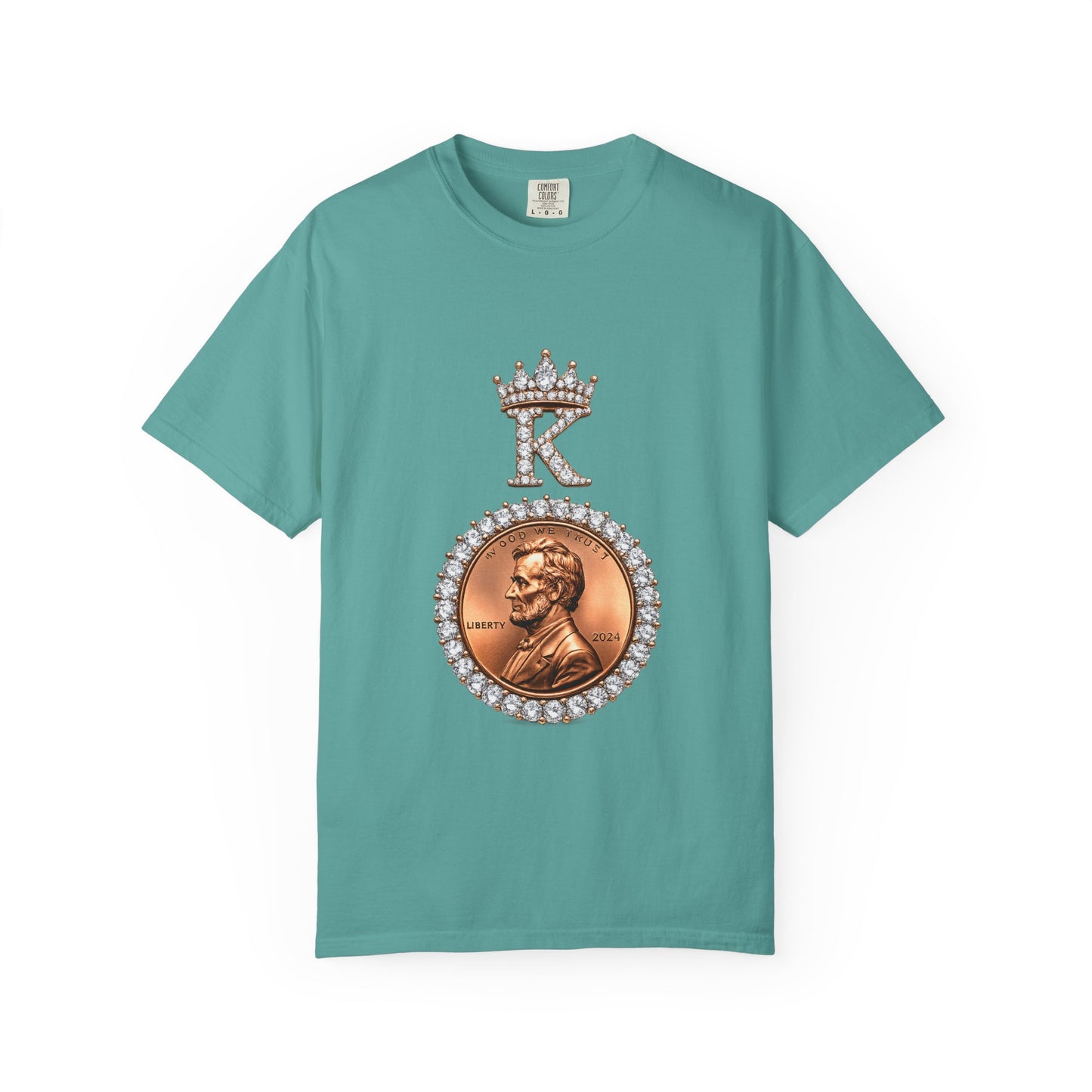 KING KHUSHI Diamond Penny T-Shirt — Crowned Lincoln Coin Graphic Tee
