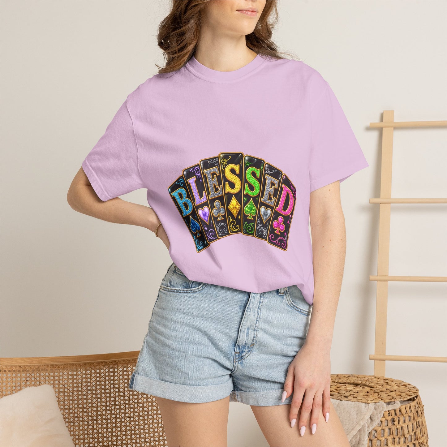 Blessed Playing Cards T-Shirt — Colorful  Graphic Tee