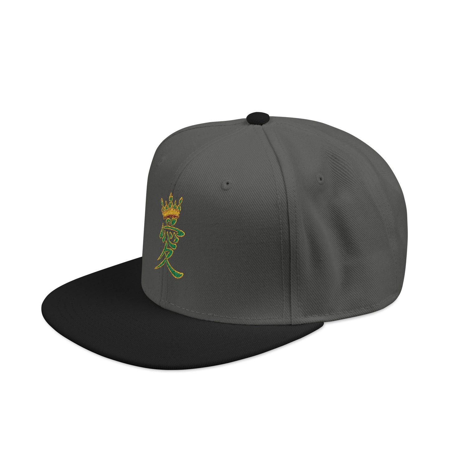 Embroidered Floral Cat Snapback Hat - Colorful Garden Kitty Embroidery
