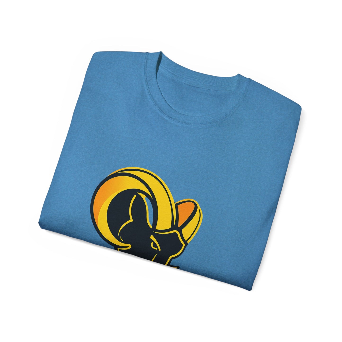Ram Head Graphic Tee — Bold Yellow & Black Mountain Ram Shirt