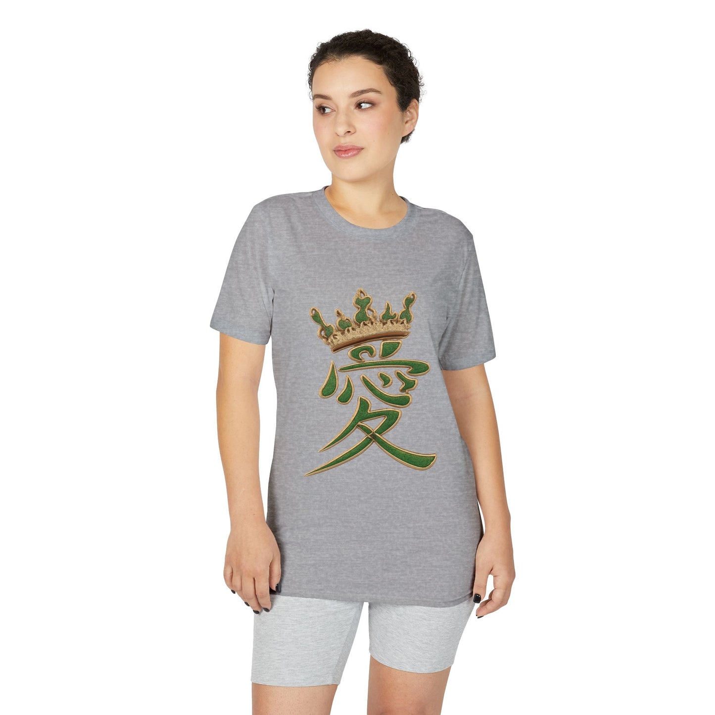 KHUSHI Love Crown Performance T-Shirt — Japanese Kanji Love with Crown Graphic