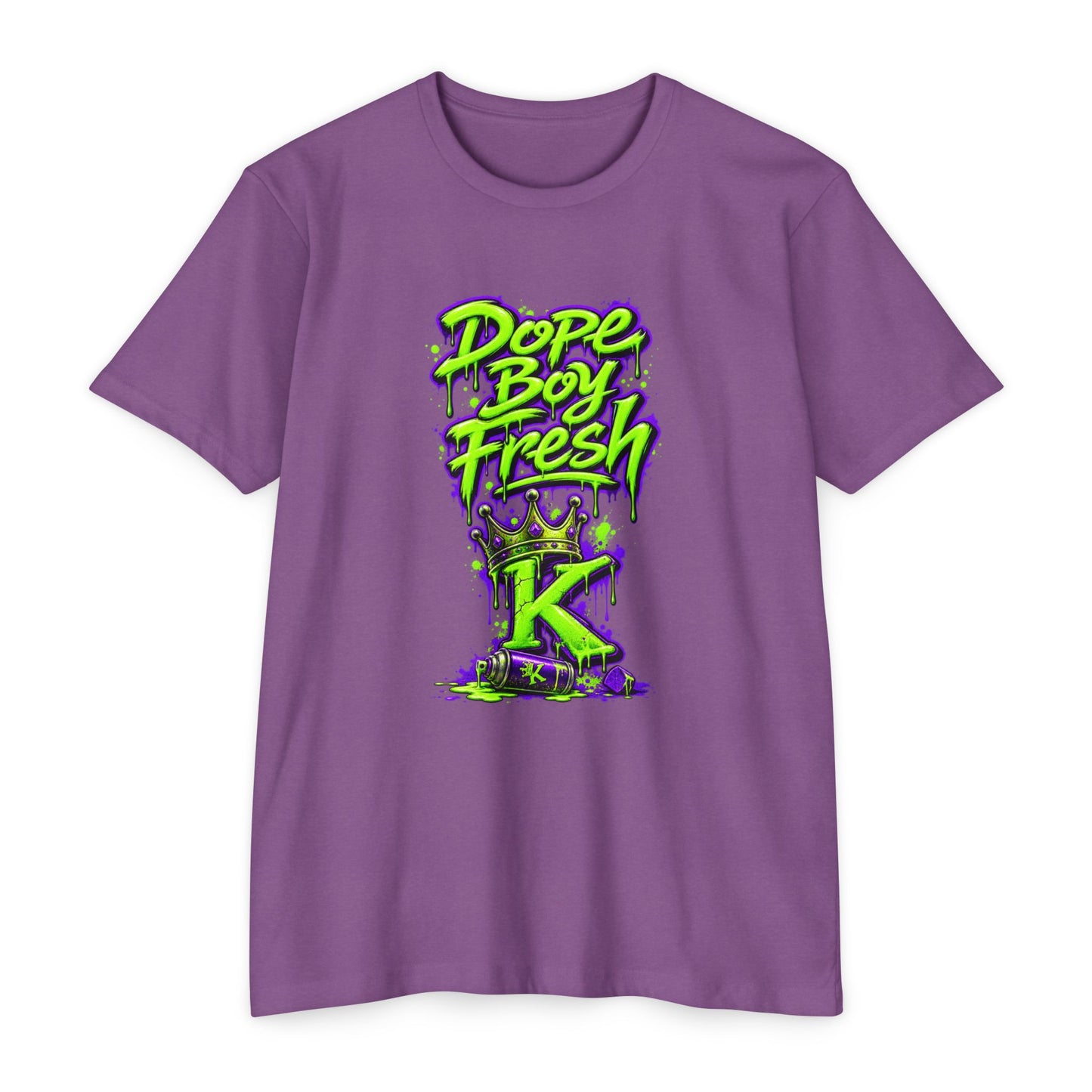 KHUSHI Dope Boy Fresh Graphic T-Shirt — Neon Crown K Streetwear Tee