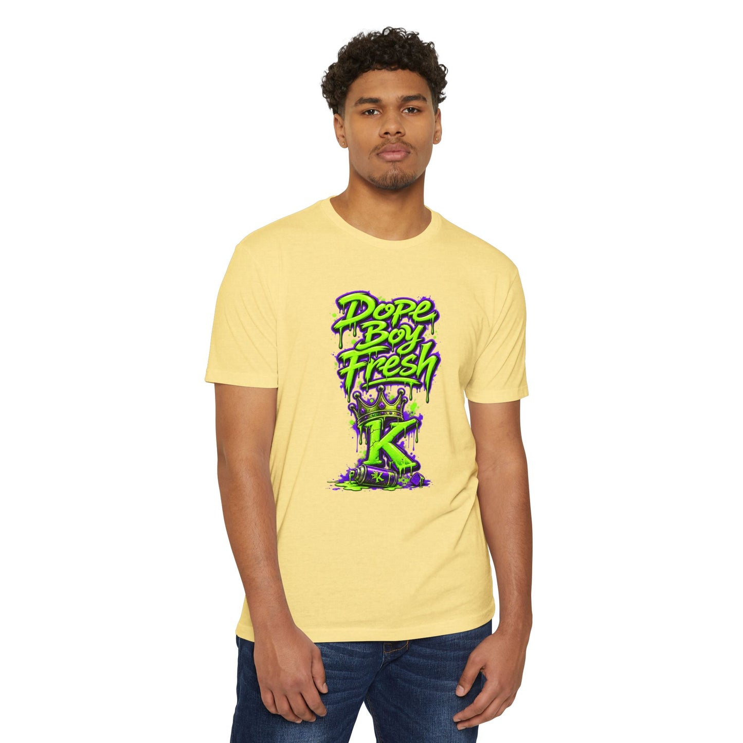 KHUSHI Dope Boy Fresh Graphic T-Shirt — Neon Crown K Streetwear Tee