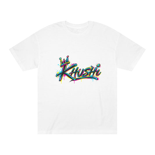 Khushi Graffiti Tee — Colorful Crown Streetwear T-Shirt