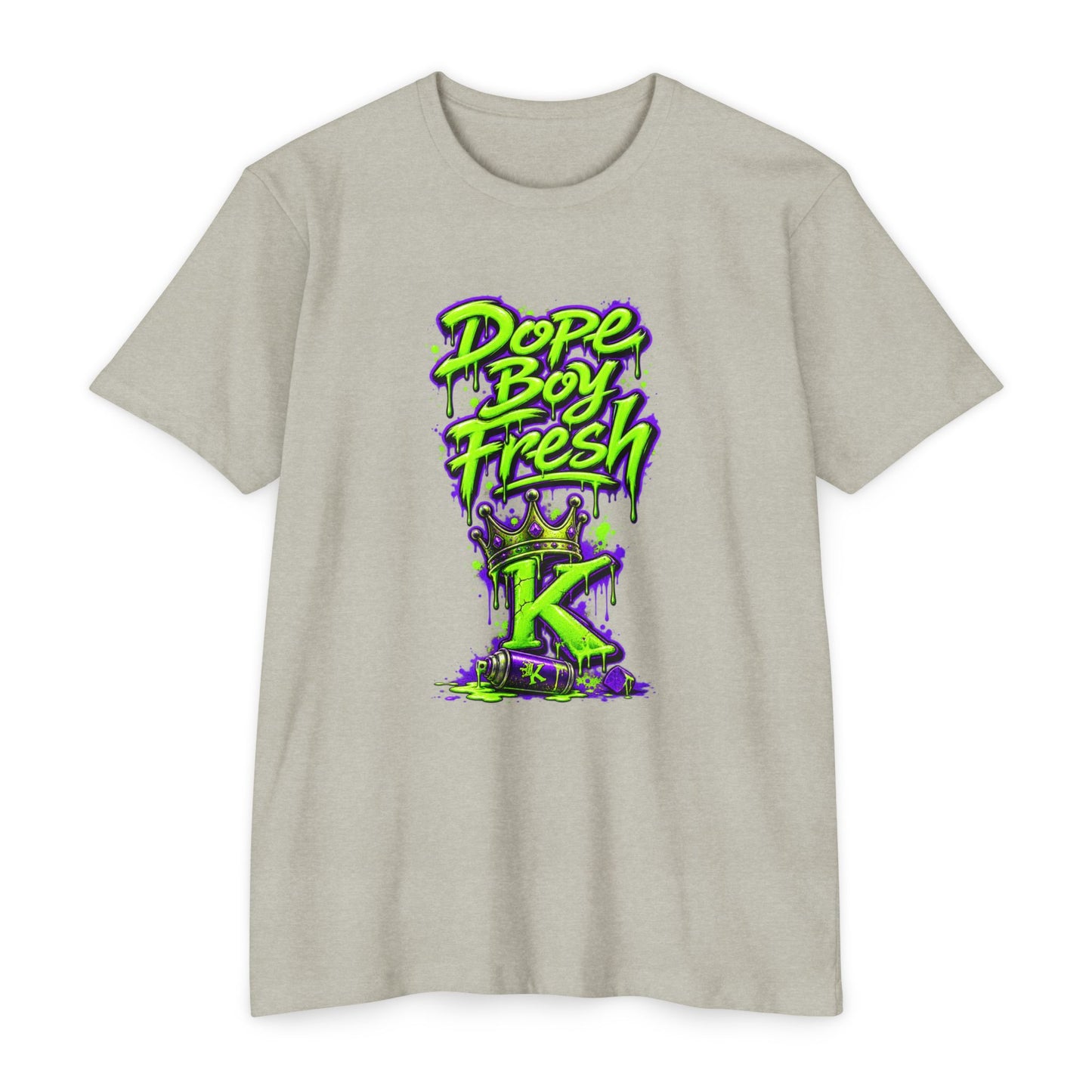 KHUSHI Dope Boy Fresh Graphic T-Shirt — Neon Crown K Streetwear Tee
