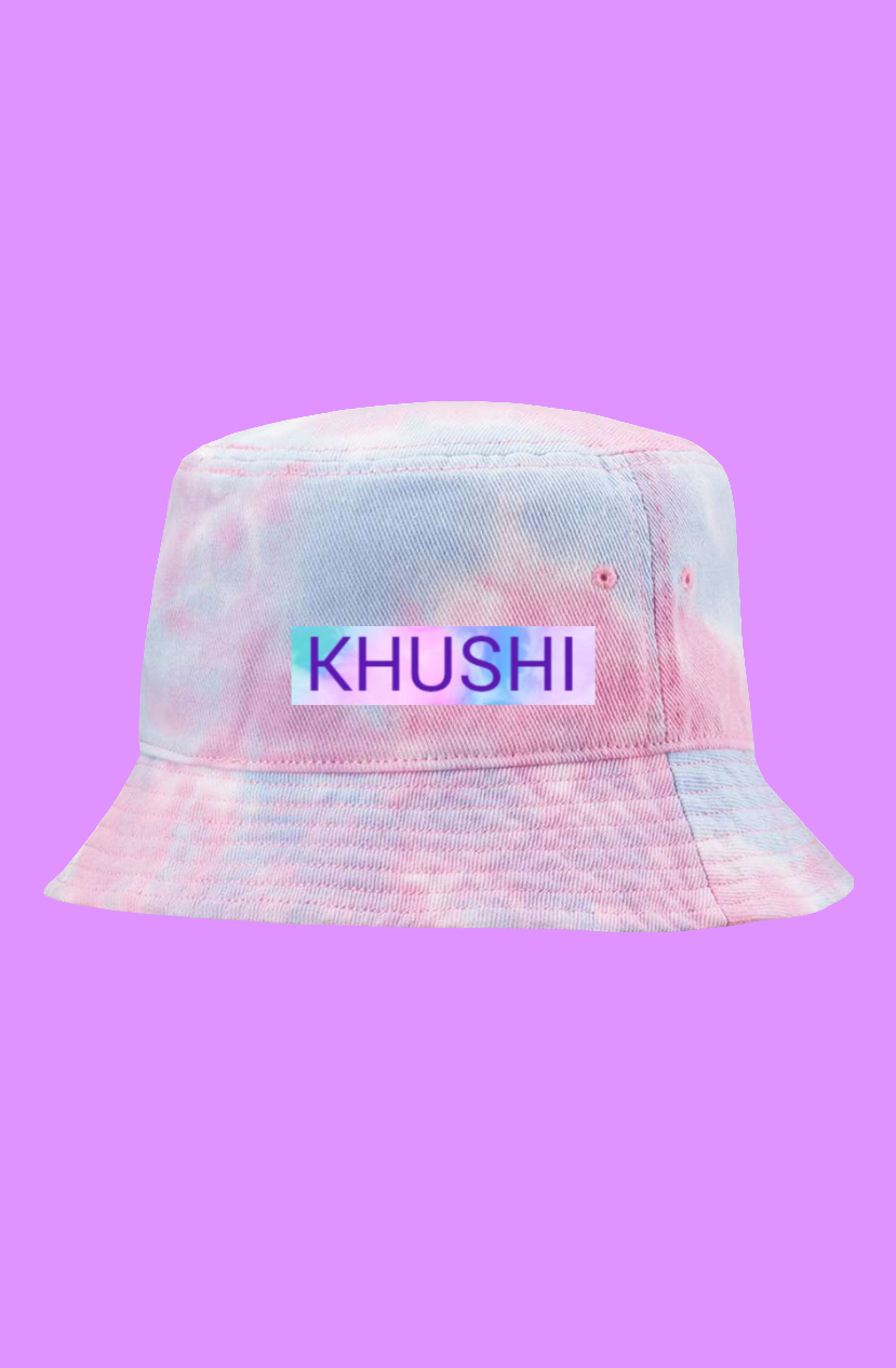 KHUSHI Cotton Candy Tie-Dye Bucket Cap
